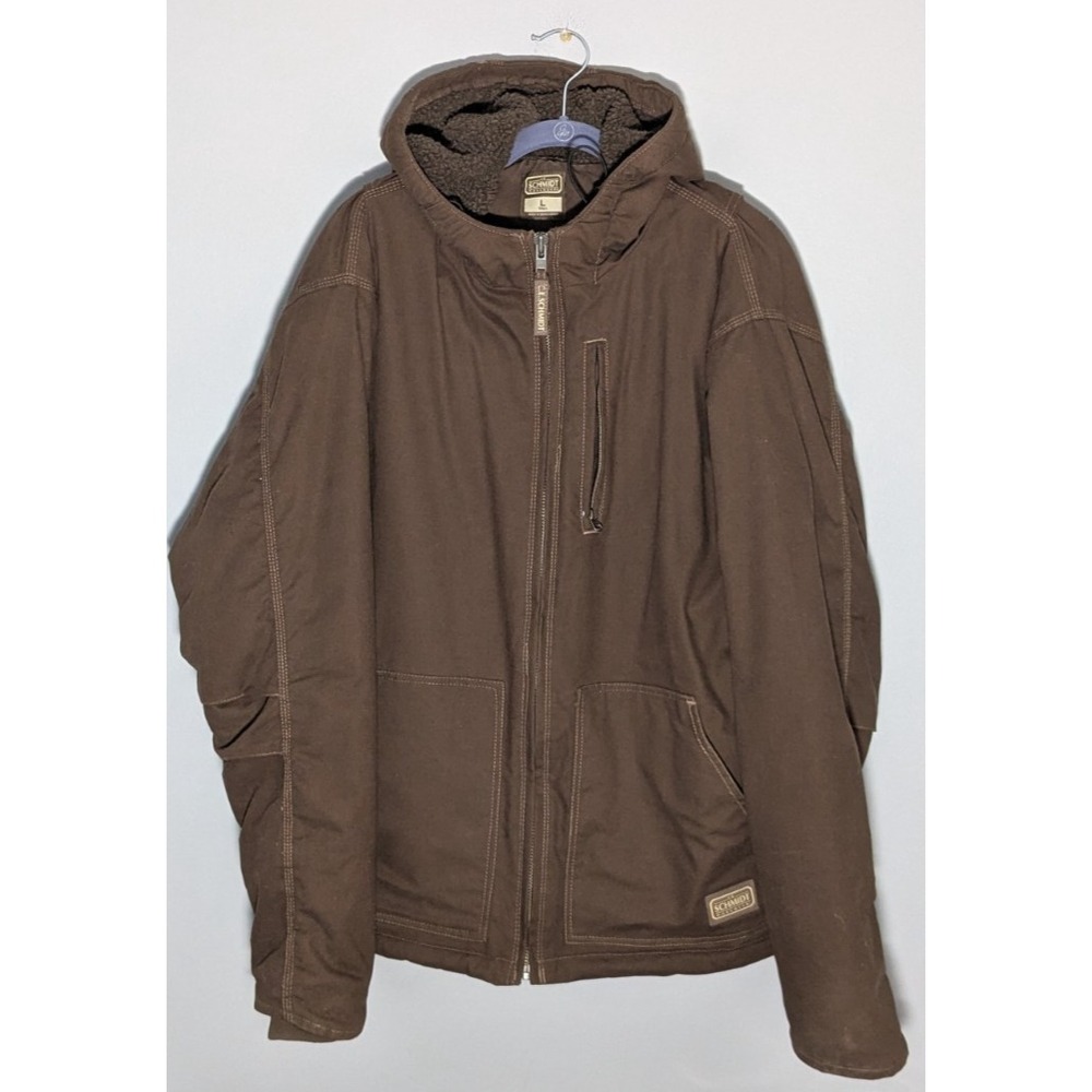 Vintage CE Schmidt Workwear Jacket Men Large/Tall Brown Sherpa Lined Hooded - Picture 1 of 15